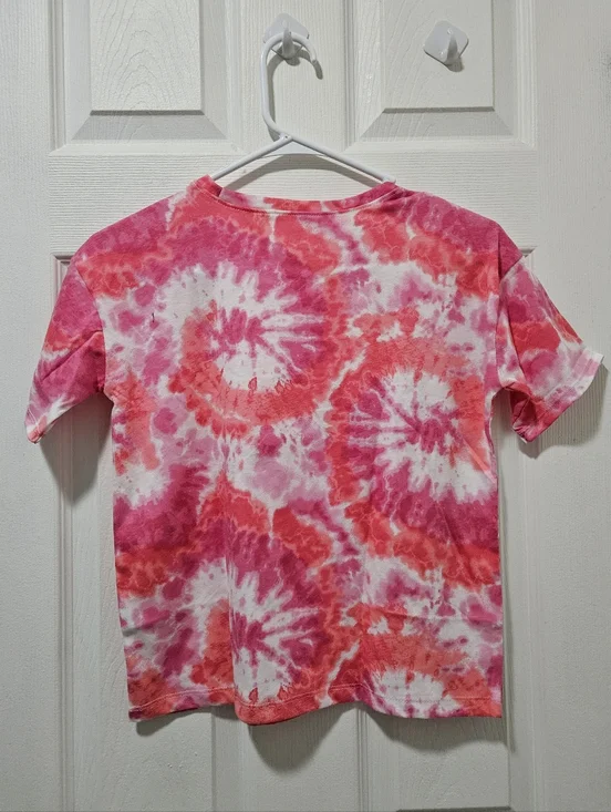 Place Pink & White Tie-Dye Short Sleeve Crewneck Tee - Picture 3 of 4